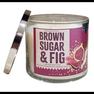 Bath & Body Works Brown Sugar & Fig Candle with Purple Label